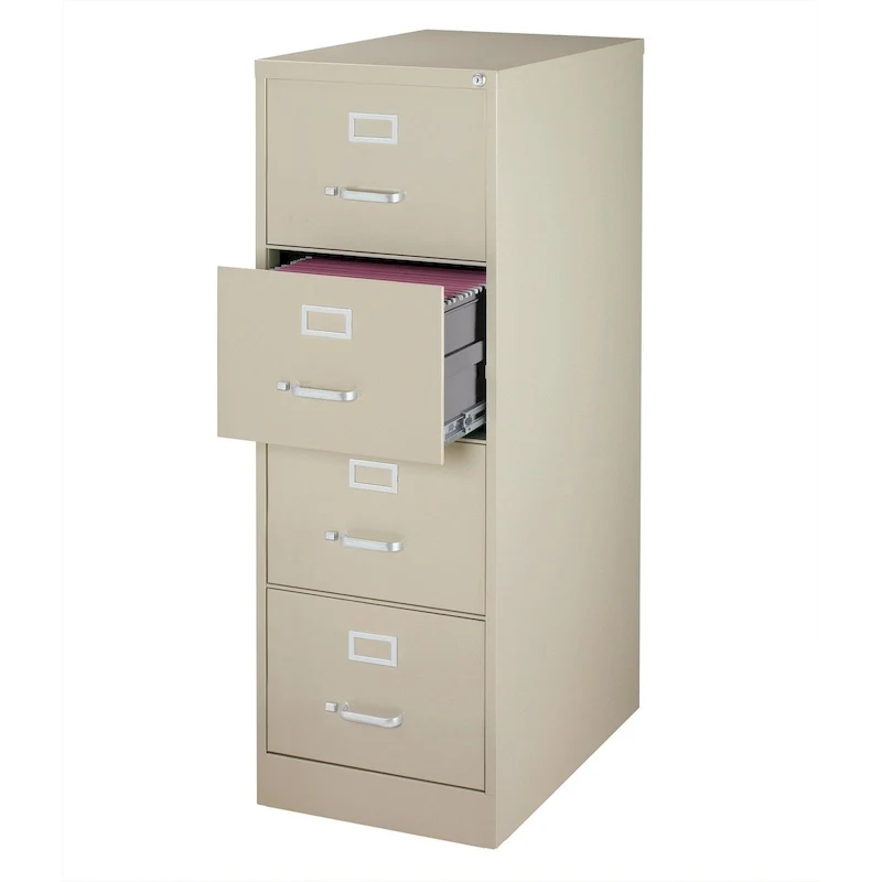 4-Drawer Legal Size Steel Vertical File Cabinet - 26.5D Commercial Grade
